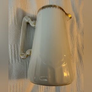 Limoges White and Gold Porcelain Pitcher